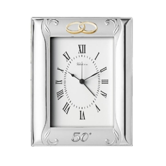 Reloj Sobremesa Bilaminado en plata 50 aniversario 9x13  613/3ORL